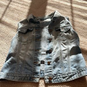 GAP Womens Distressed Denim Vest Size S